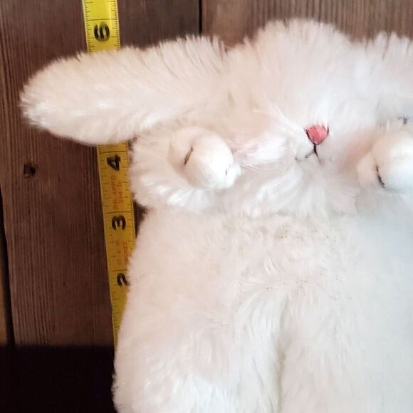 Bunnies by the Bay White Rabbit Ittybit Floppy Fuzzy Round Plush 7" - Picture 6 of 6